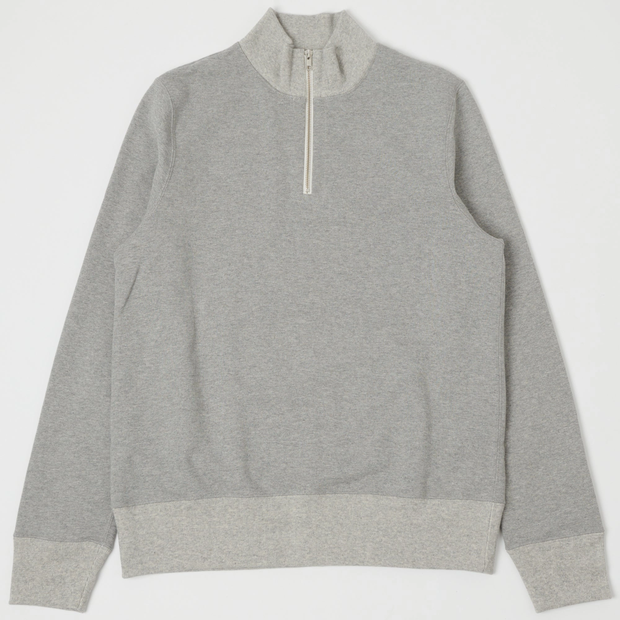 Merz b. Schwanen 343Z Half Zip Sweatshirt - Grey Melange windproof