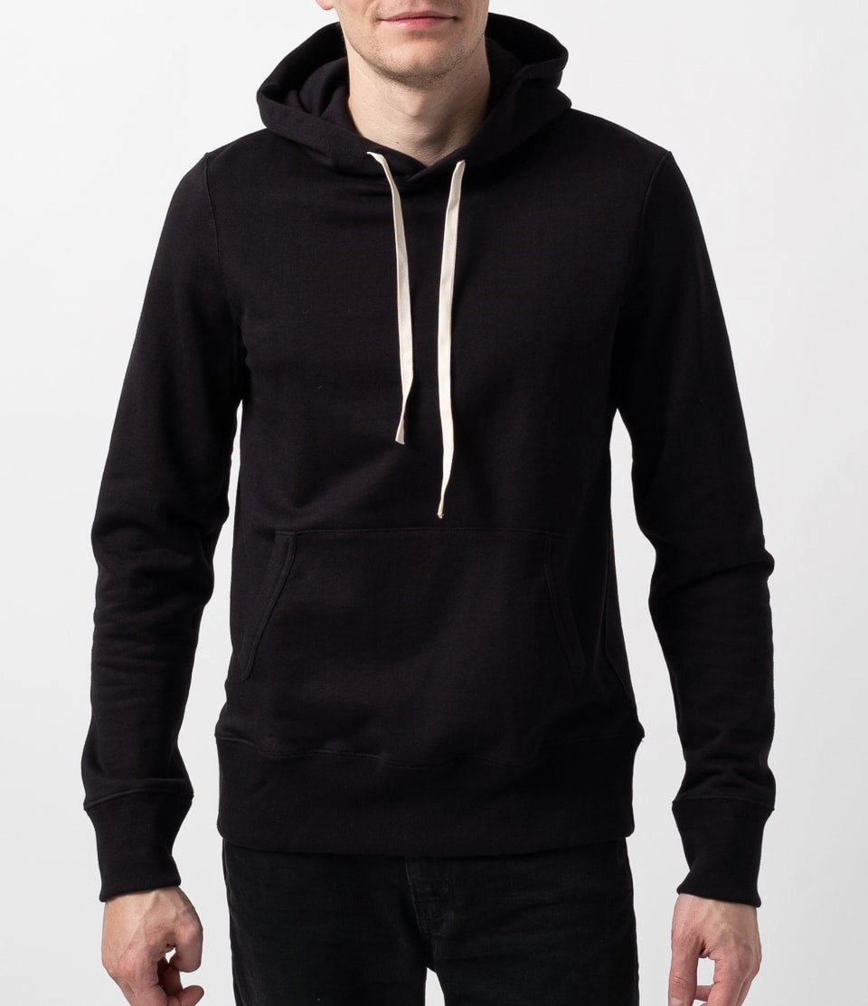 Fleece Merz b. Schwanen 382 Hooded Sweatshirt - Deep Black