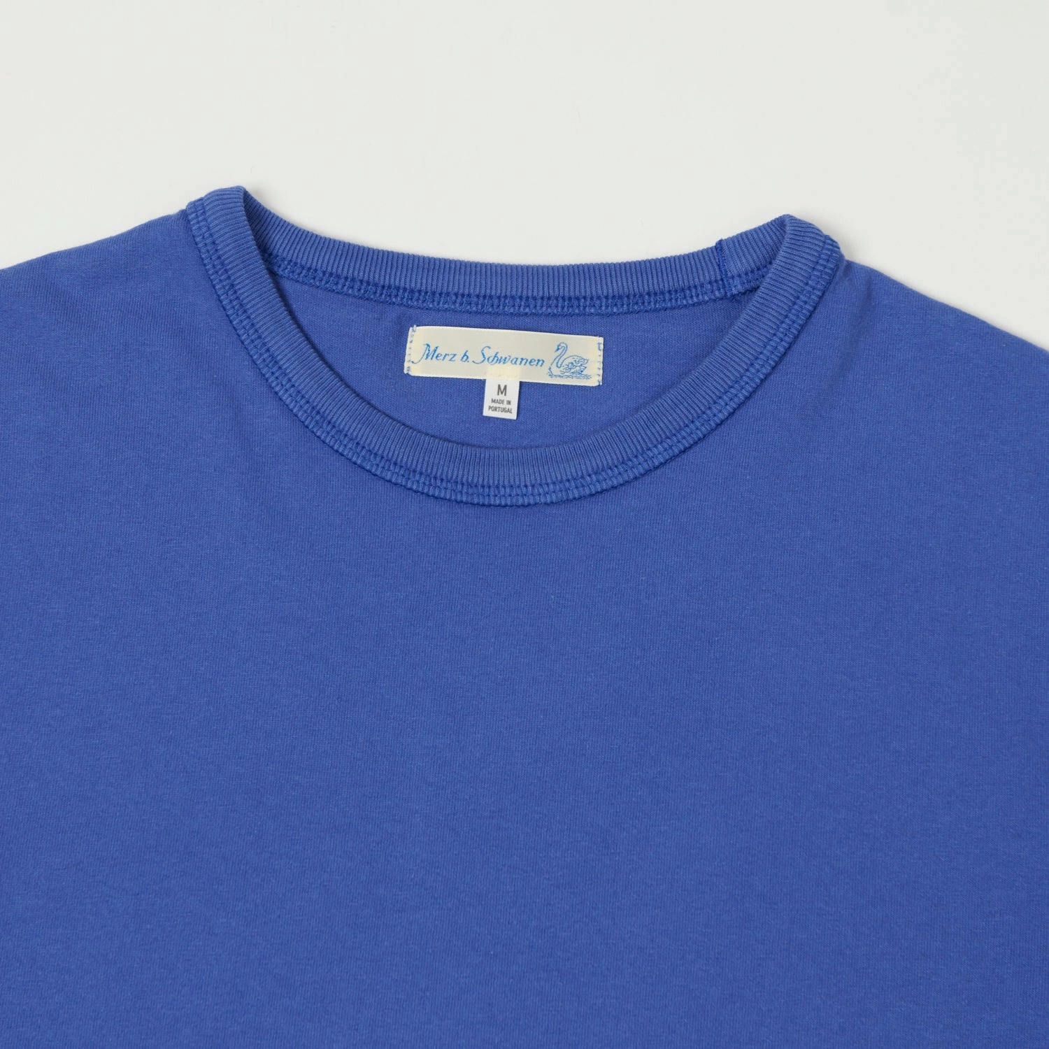 Merz b. Schwanen 'Good Basics' Organic Cotton T-Shirt - Vintage Blue Durable Knitwear