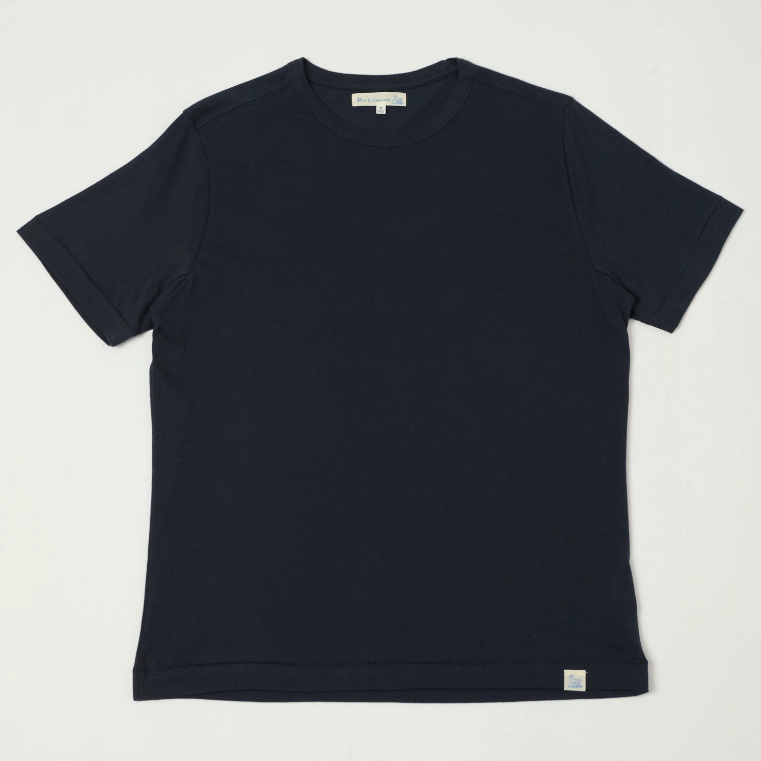 Merz b. Schwanen 'Good Basics' Pima Cotton T-Shirt - Dark Navy Minimalist Wear Perfect for Any Outfit