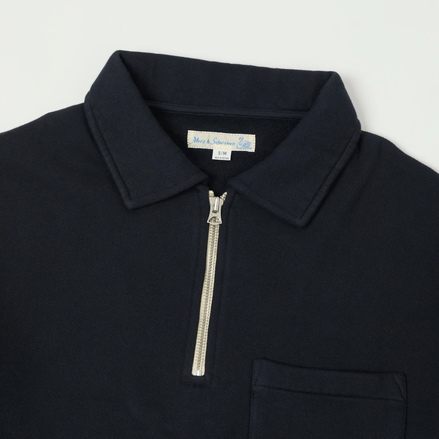 Merz b. Schwanen 'Good Basics' Quarter Zip Sweatshirt - Charcoal skiing suitable