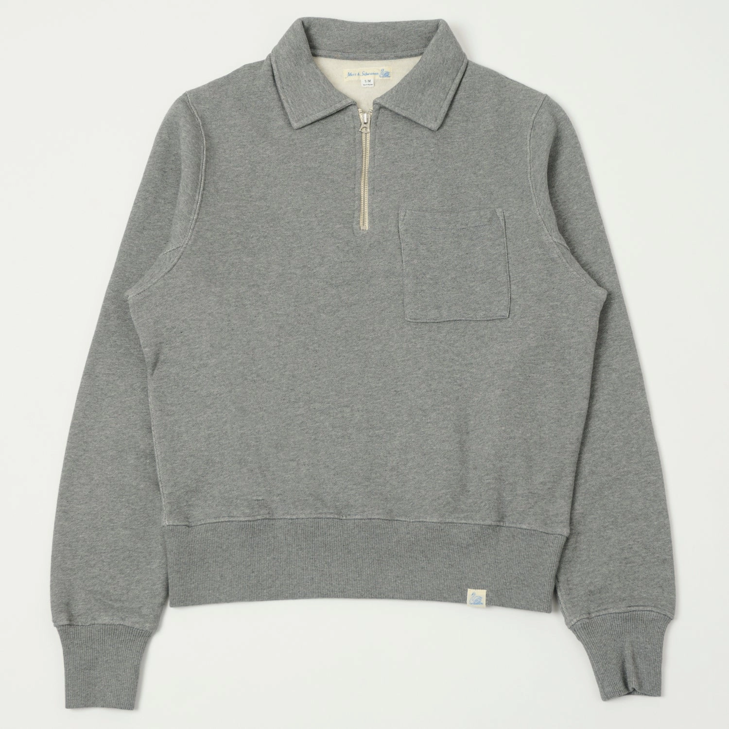 Merz b. Schwanen 'Good Basics' Quarter Zip Sweatshirt - Grey Melange workout wear