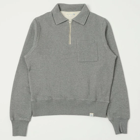 Merz b. Schwanen 'Good Basics' Quarter Zip Sweatshirt - Grey Melange workout wear