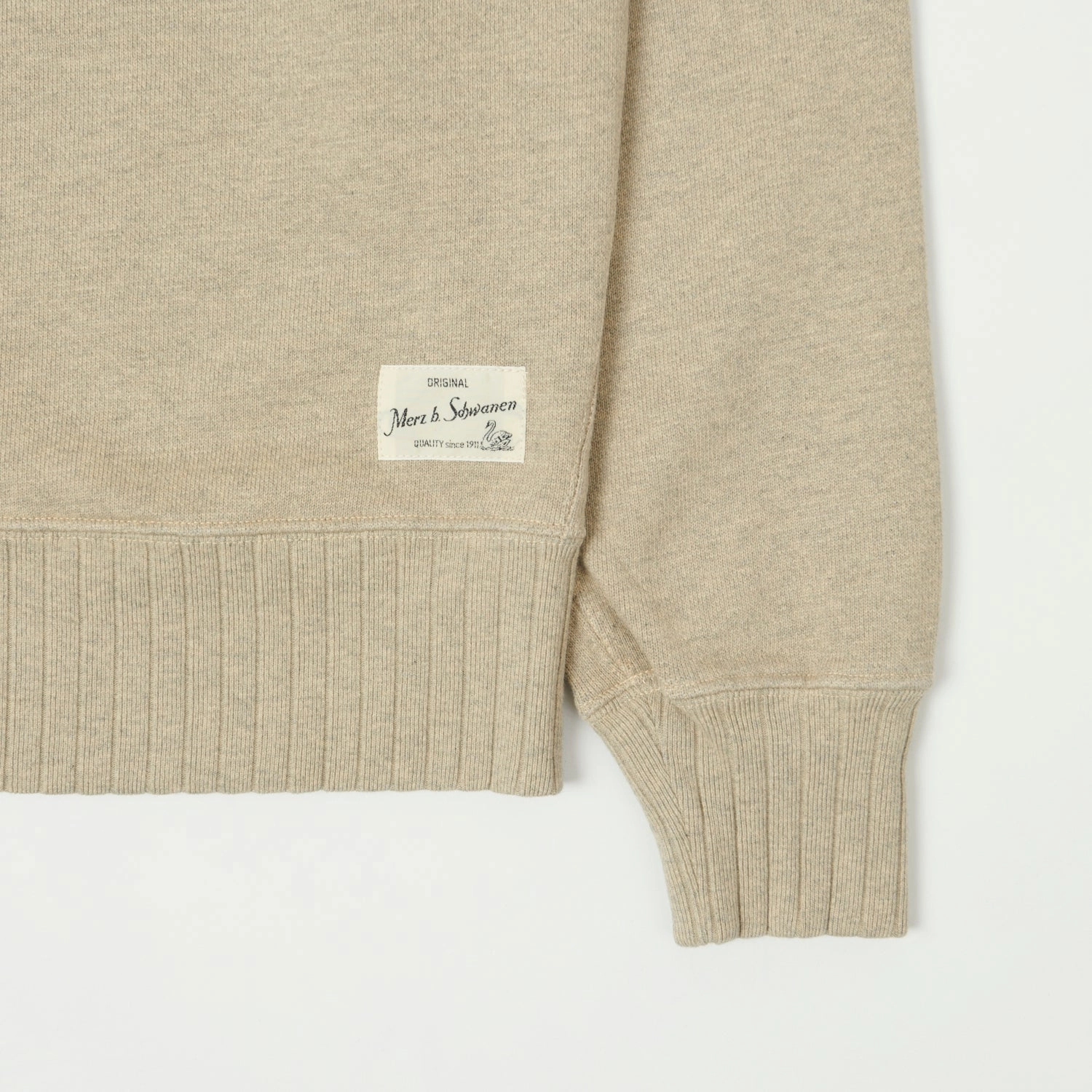 keychain accents Printed Detail Merz b. Schwanen 'Good Basics' Relaxed Sweatshirt - Vintage Grey Melange