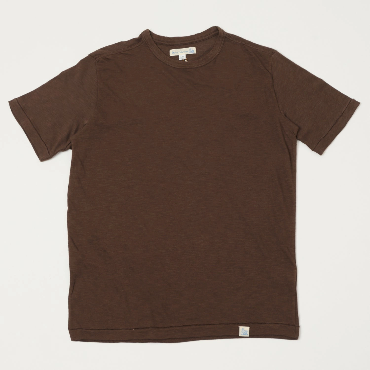 Merz b. Schwanen 'Good Basics' SCT04 Pima Slub Cotton Tee - Chocolate UV Protective Coating