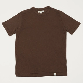 Merz b. Schwanen 'Good Basics' SCT04 Pima Slub Cotton Tee - Chocolate Chill Wear