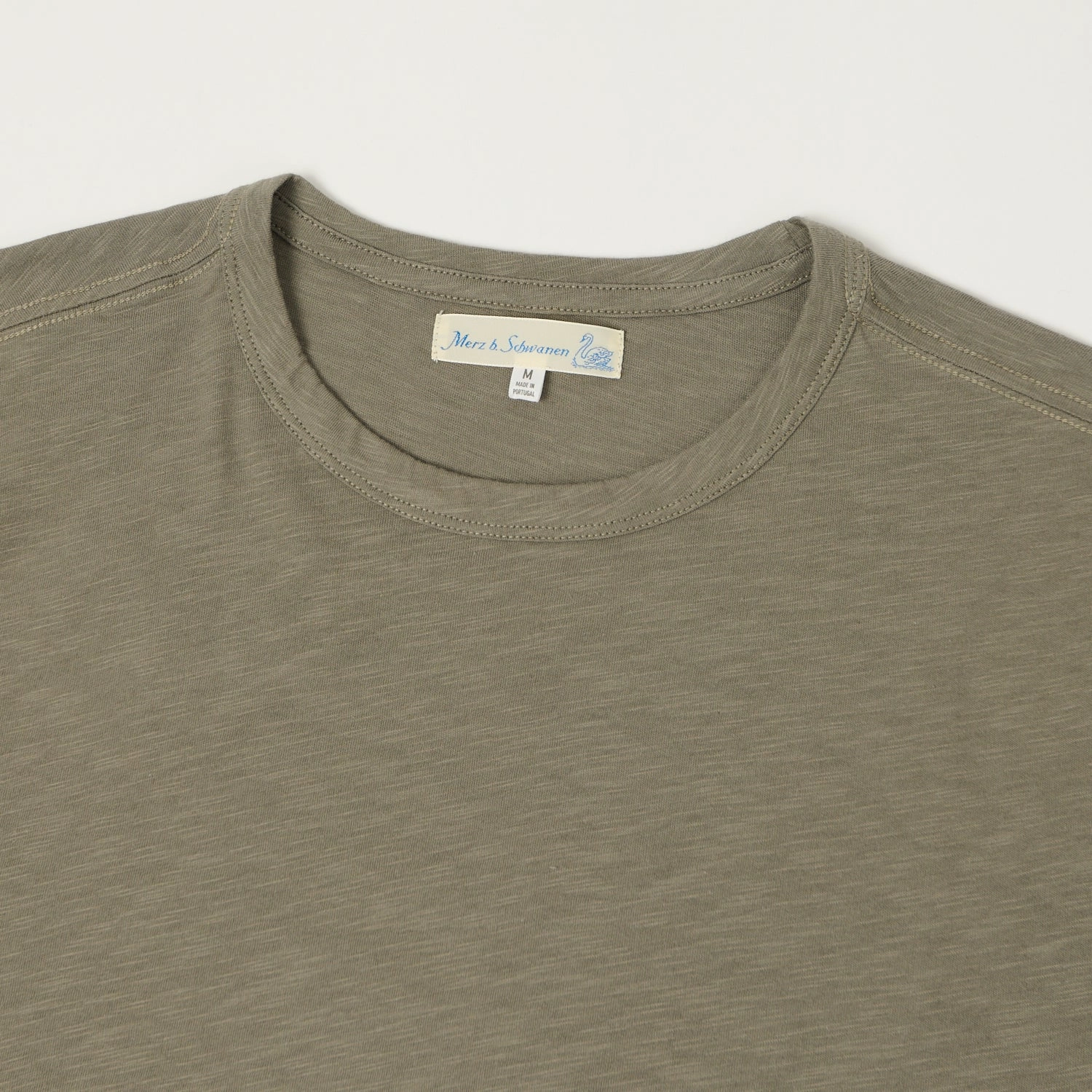 Merz b. Schwanen 'Good Basics' SCT04 Pima Slub Cotton Tee - Vintage Army Comfort and Fit