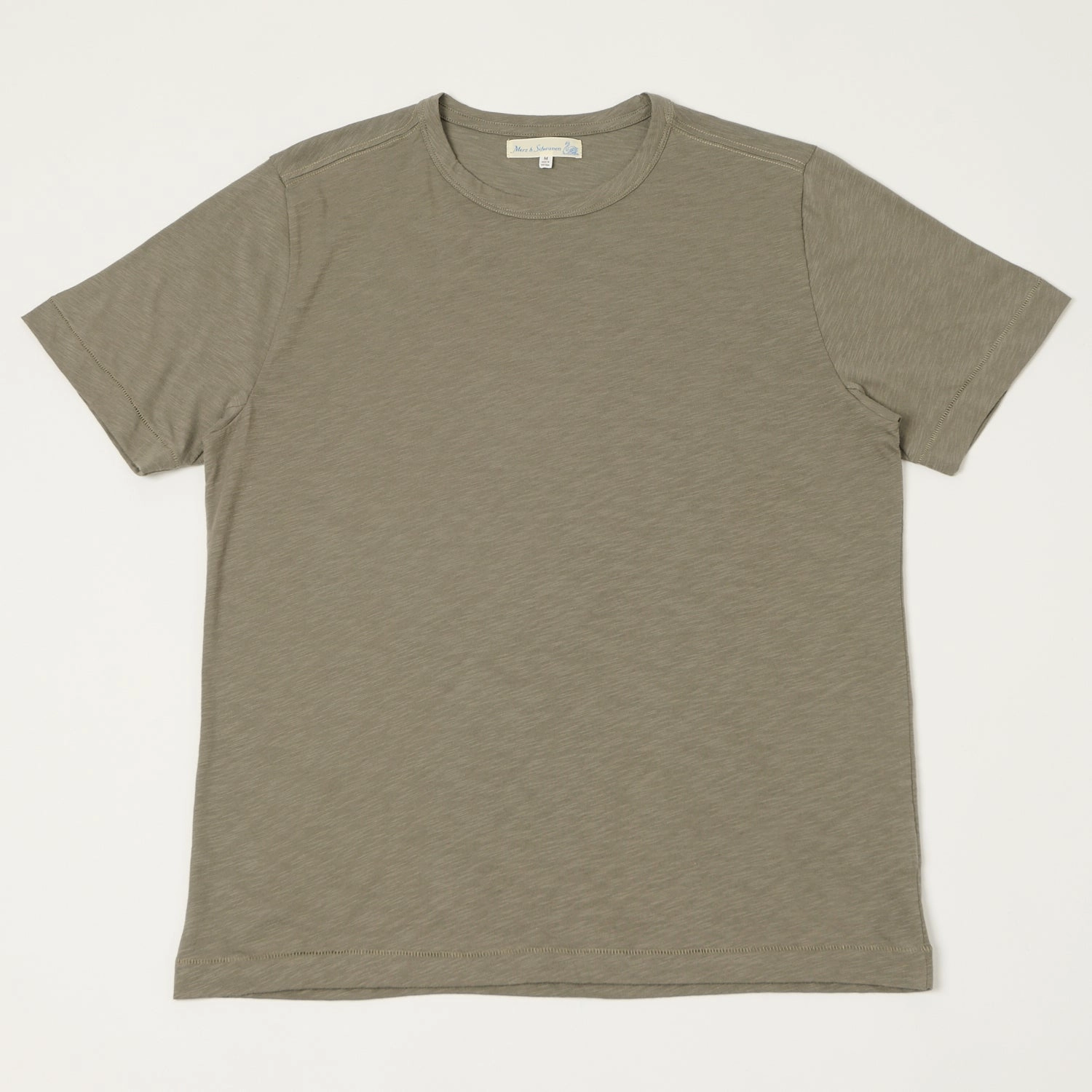 Merz b. Schwanen 'Good Basics' SCT04 Pima Slub Cotton Tee - Vintage Army Layered Look