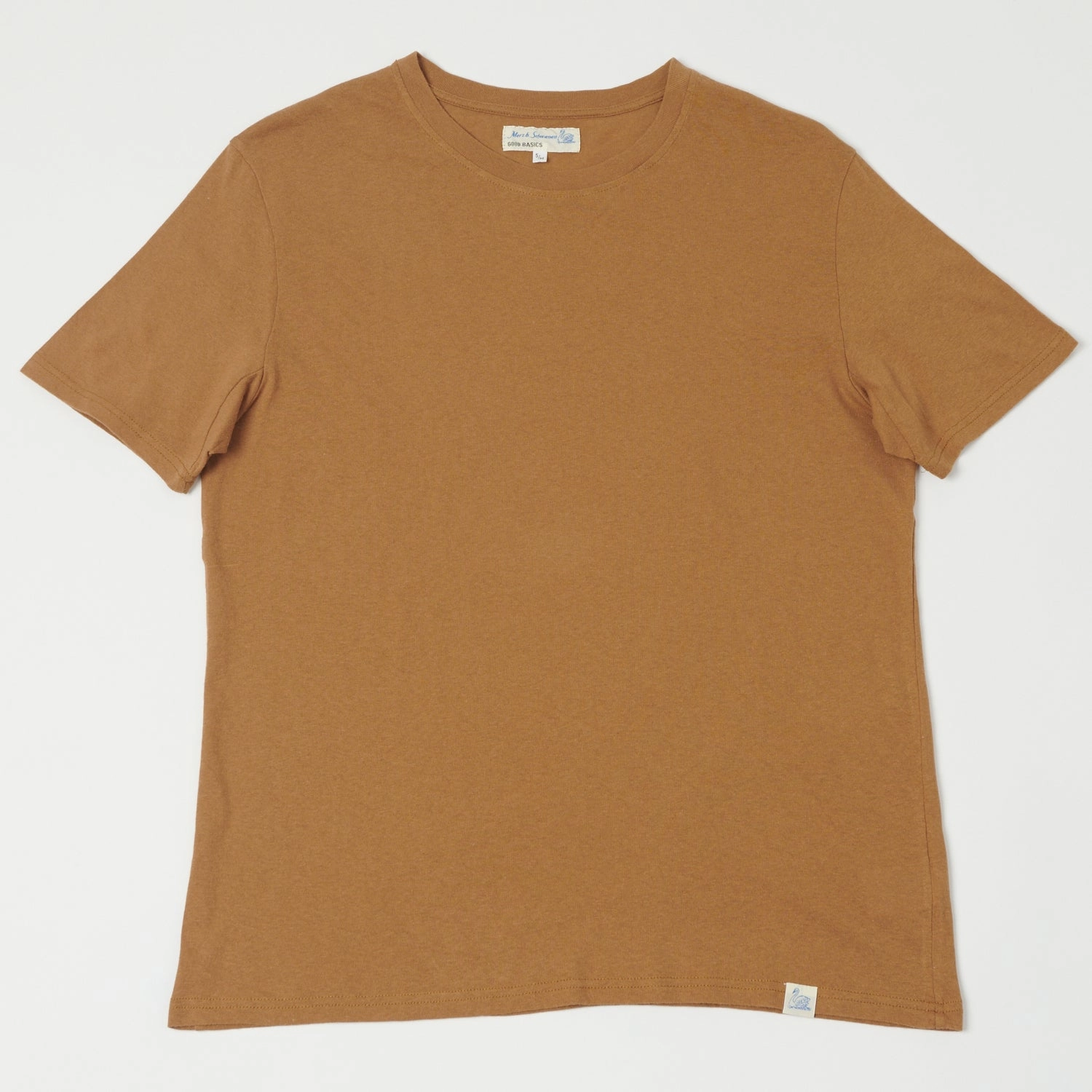Merz b. Schwanen 'Good Basics' Vintage Wash T-Shirt - Amber suitable for all genders Casual Mode