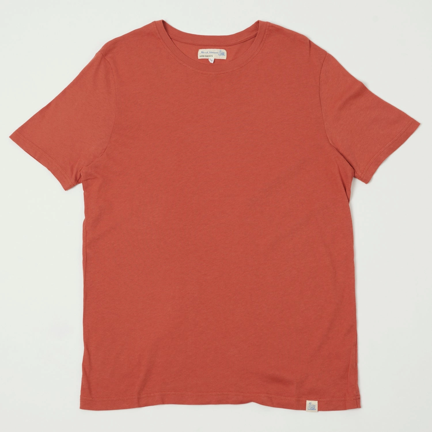 Classic Layer Stretch Comfort Merz b. Schwanen 'Good Basics' Vintage Wash T-Shirt - Newman Red