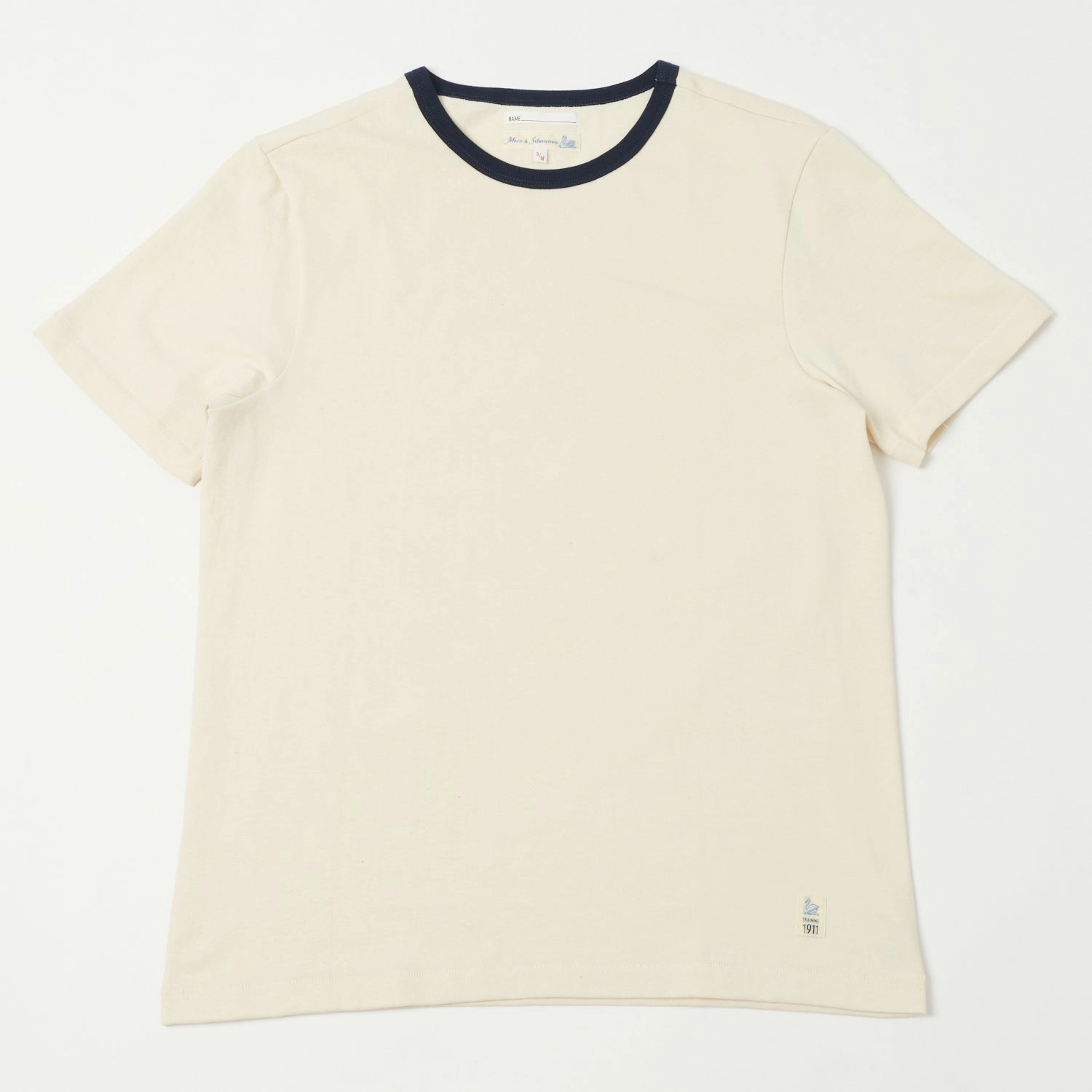 Casual Layers Merz b. Schwanen TR215B Classic Ringer T-Shirt - Nature/Ink Blue