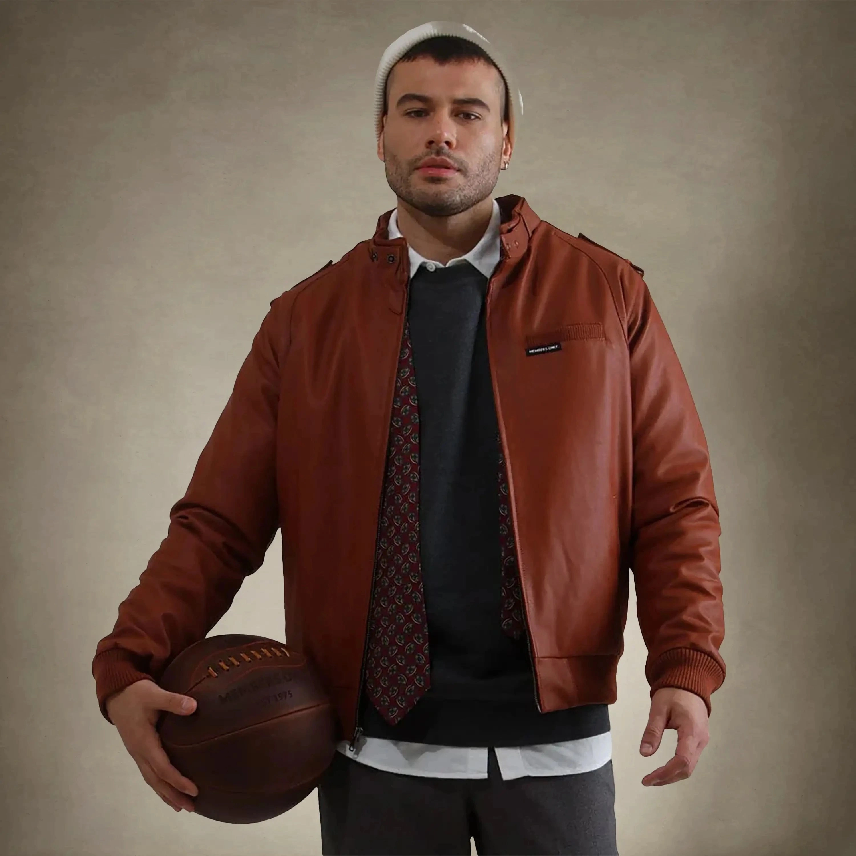 Men's Faux Leather Iconic Racer Jacket Grace