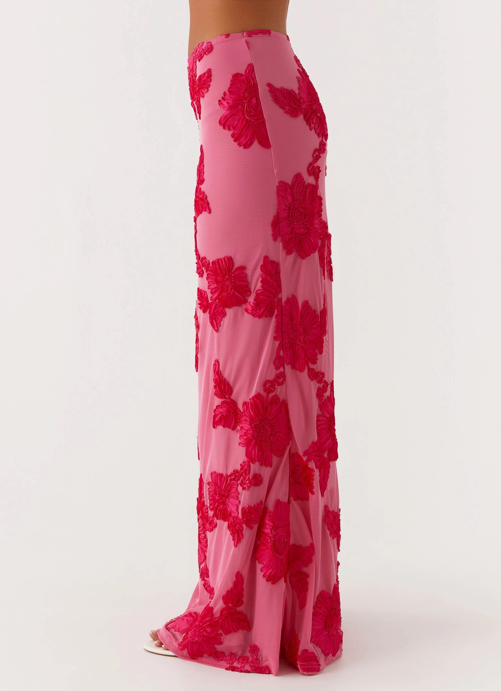 Date night Whimsical Mood Radiate Maxi Skirt - Pink