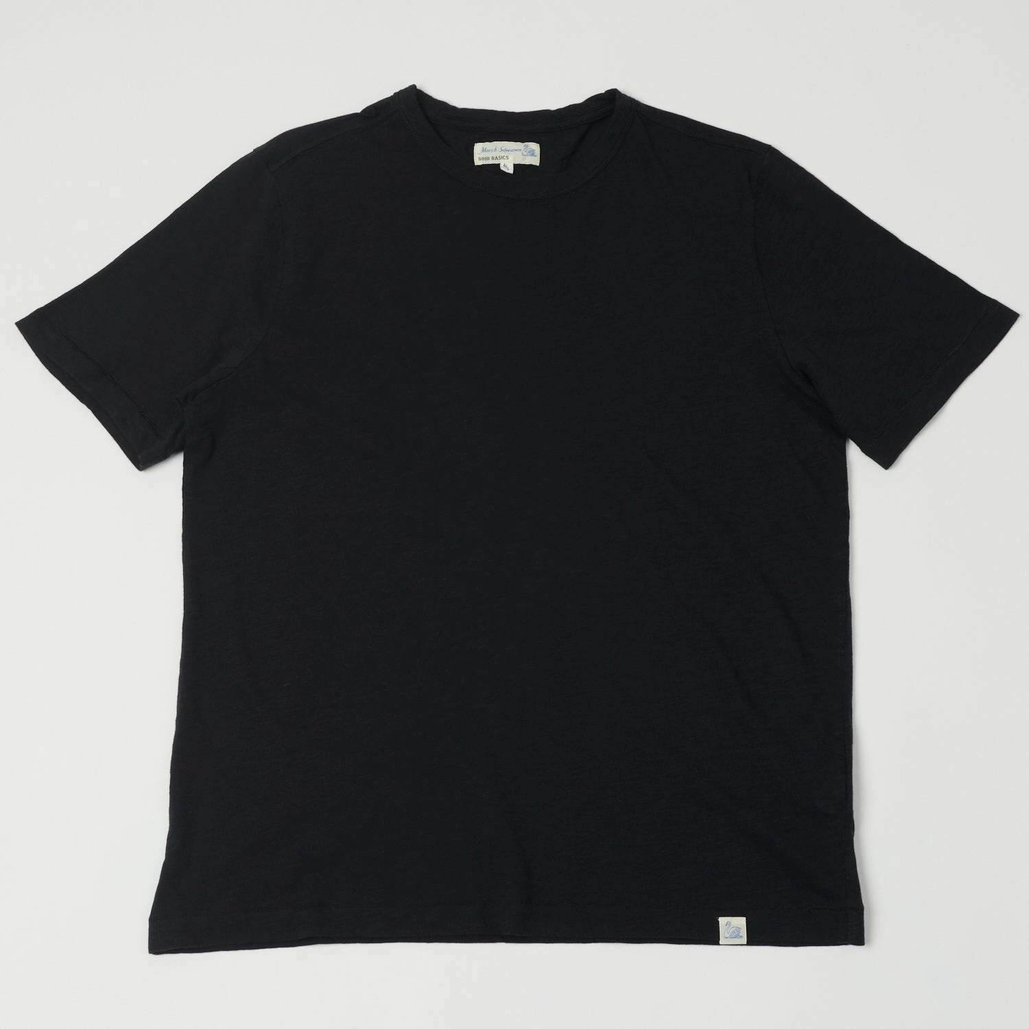Merz b. Schwanen 'Good Basics' SCT04 Pima Slub Cotton Tee - Deep Black Relax Trend