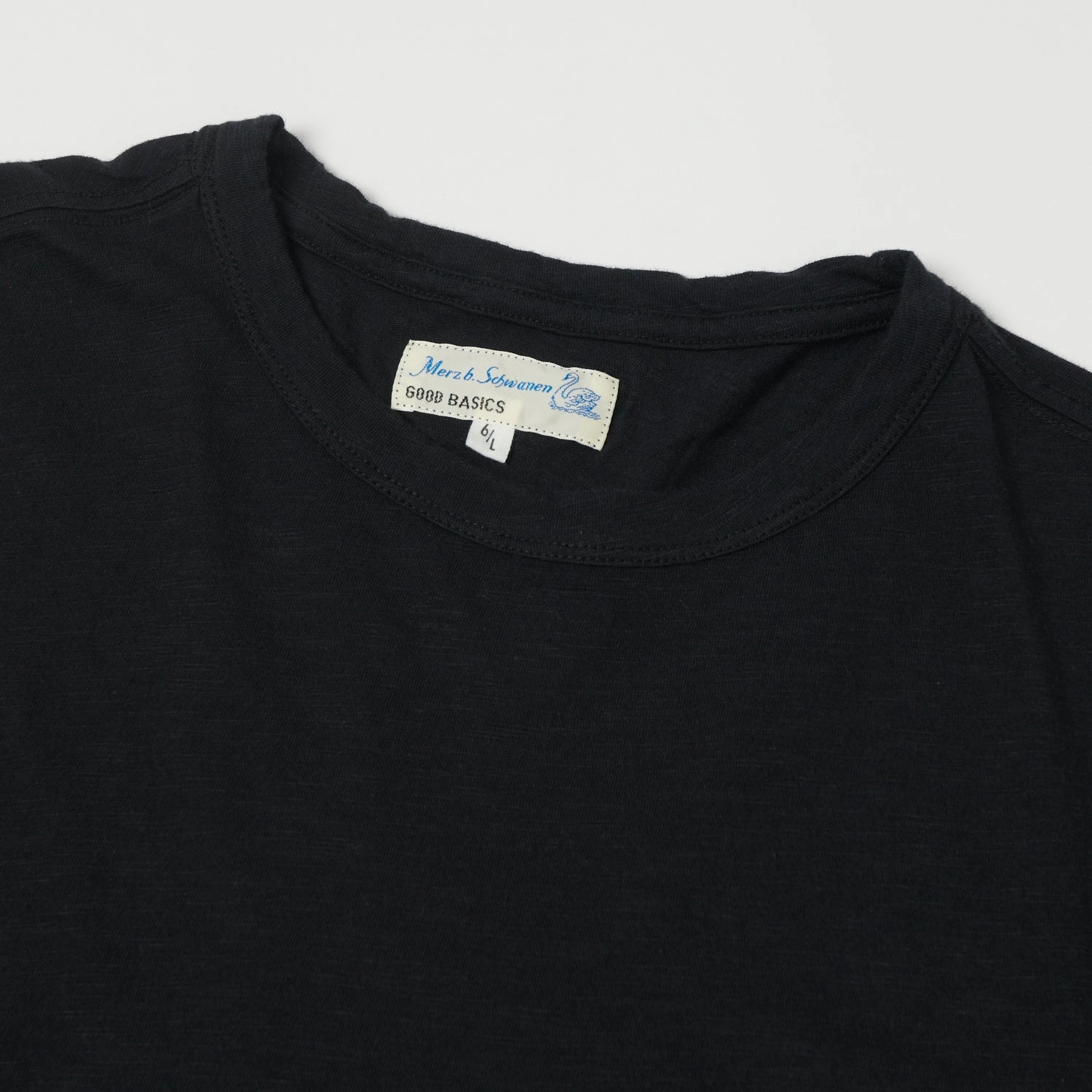 Men's masculinity Merz b. Schwanen 'Good Basics' SCT04 Pima Slub Cotton Tee - Deep Black