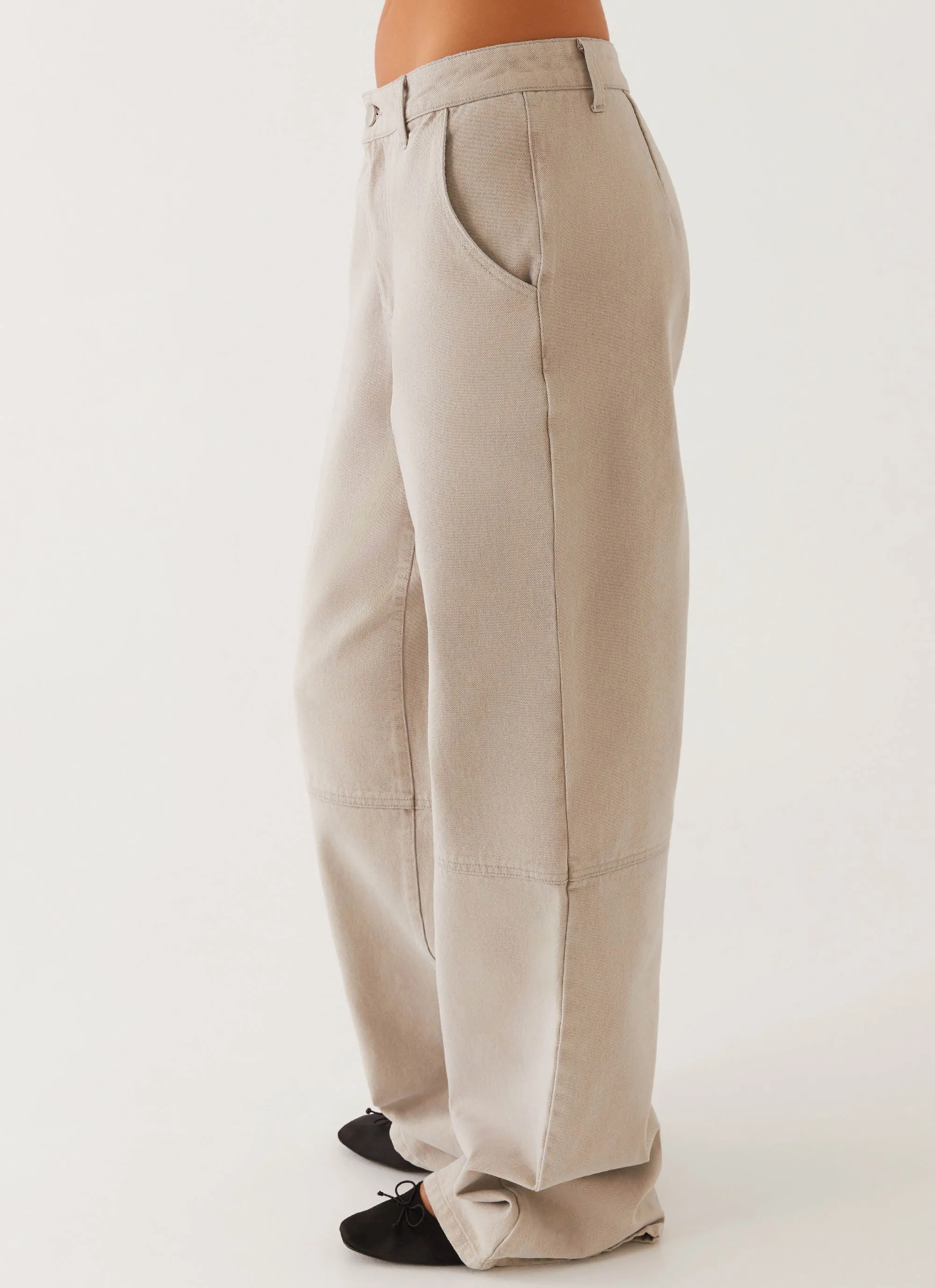 Minimal Fit Milani Balloon Denim Jeans - Grey