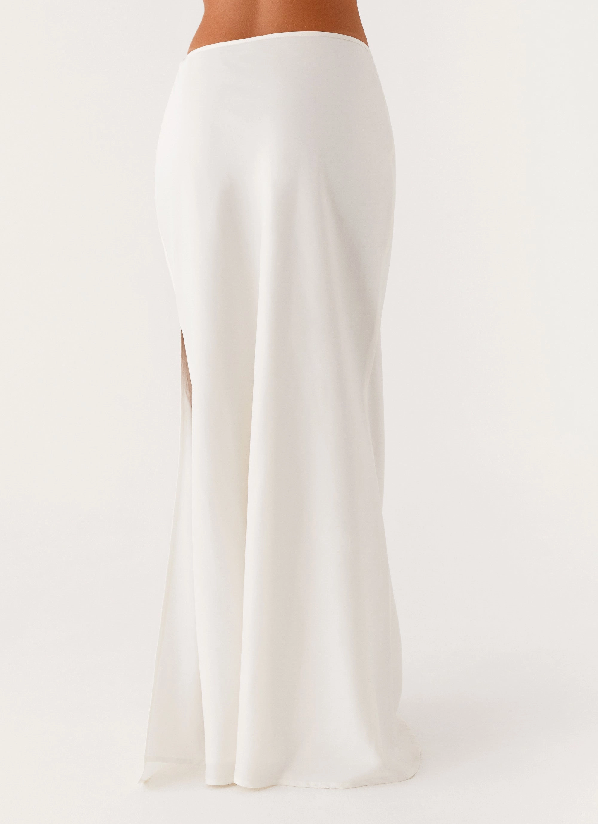 Dry-Clean-Only Mina Satin Maxi Skirt - White