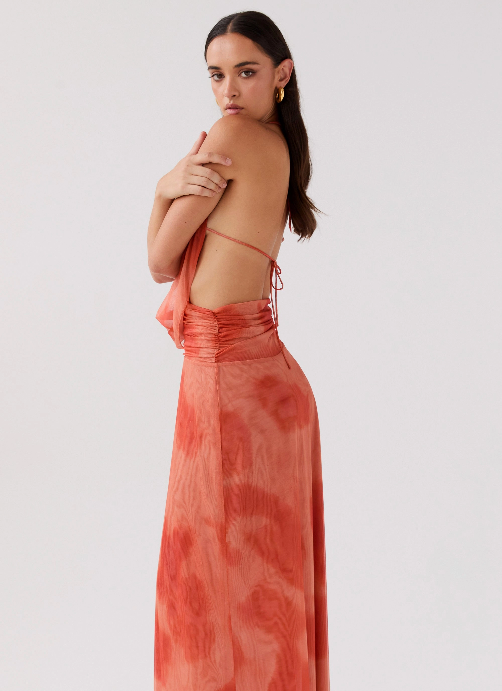 Anniversary-Event Trendy summer outfit Elysia Chiffon Maxi Dress - Fiery Fusion