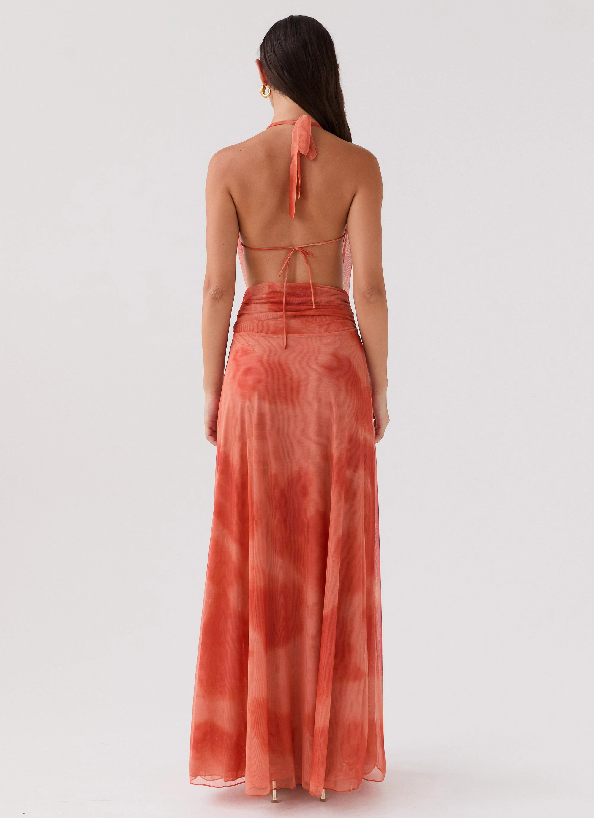 Trendy Appearance Elysia Chiffon Maxi Dress - Fiery Fusion