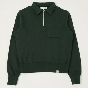 Merz b. Schwanen 'Good Basics' Quarter Zip Sweatshirt - Forest duck cloth product patch uniqueness