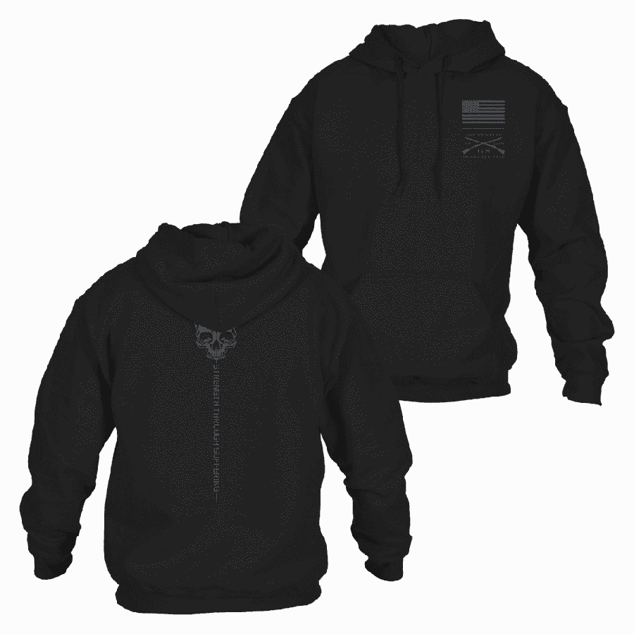 Strength Through Suffering Hoodie - Black Matte Finish