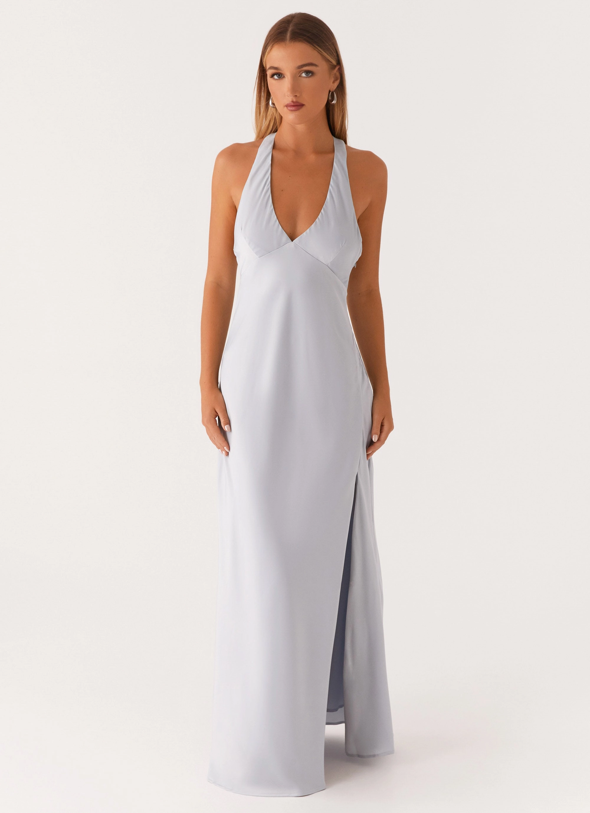 Matte-finish Angie Maxi Dress - Blue