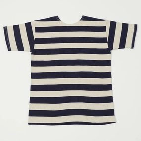 Warehouse & Co 4050 Duck Digger Border Stripe T-Shirt - Navy/Oatmeal Classic Layer