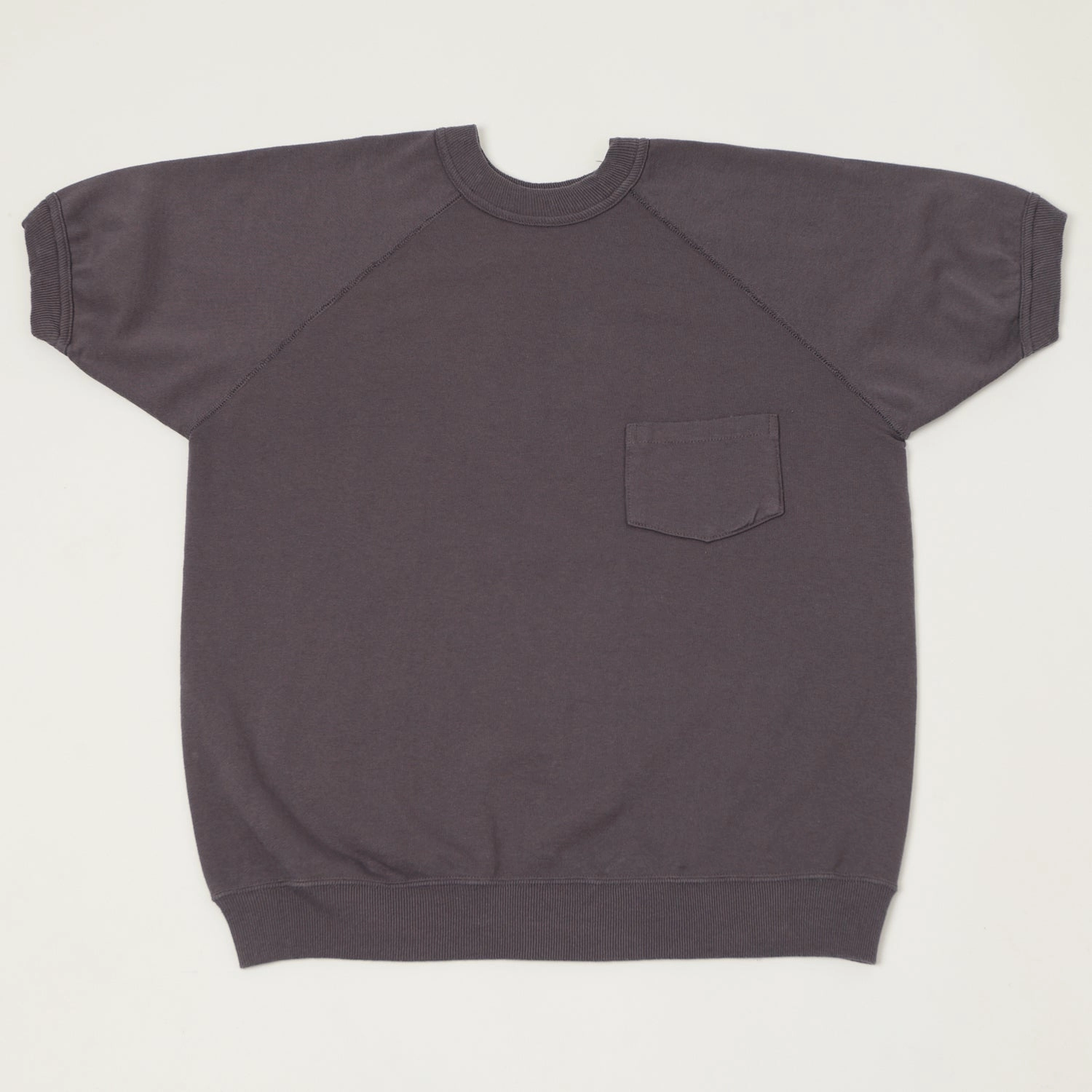 Warehouse & Co 4105 Short Sleeve Pocket Sweatshirt - Navy Outdoor Relaxed