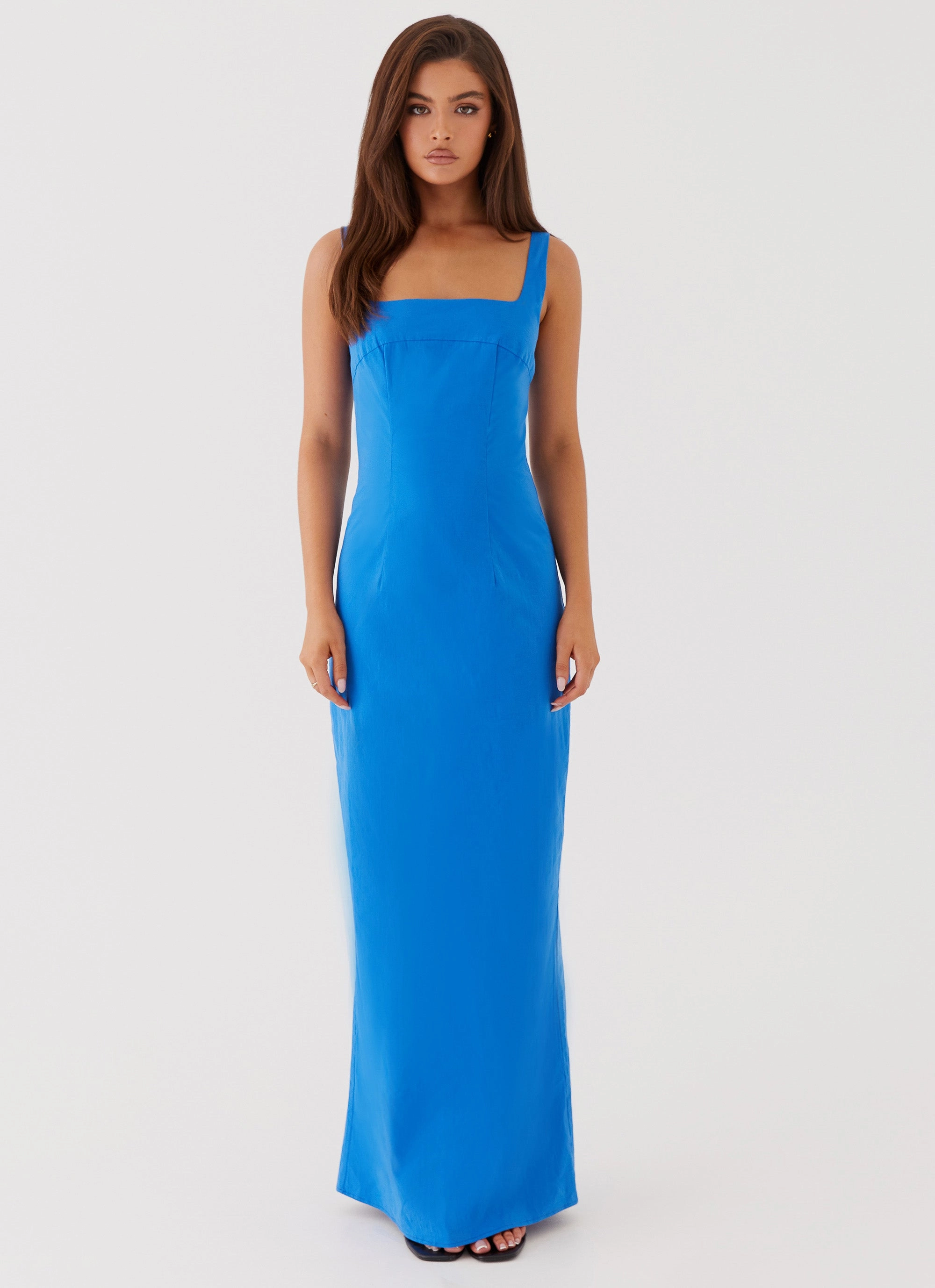 Coffee Break Sonya Square Neck Maxi Dress - Cobalt