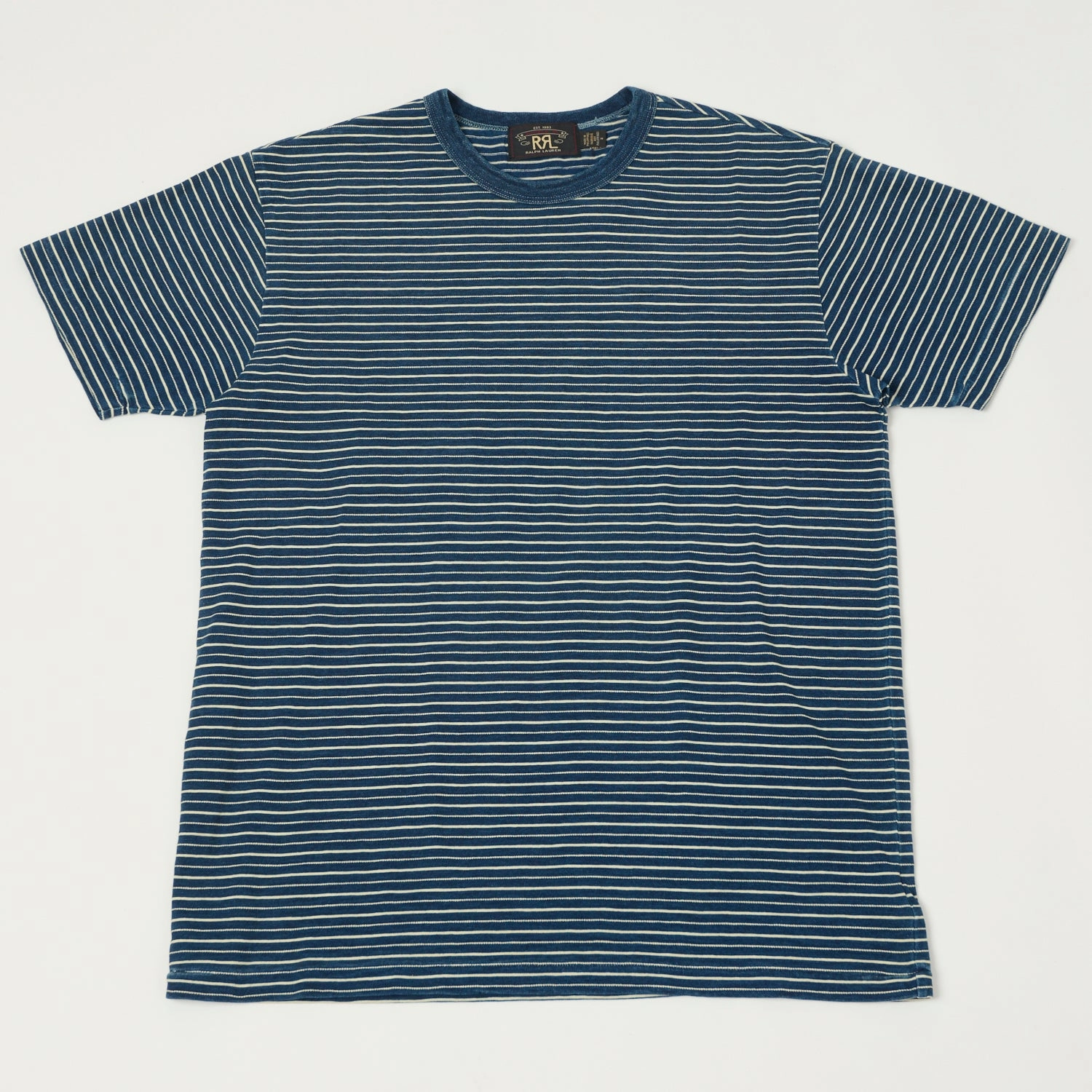 RRL Striped Jacquard T-Shirt - Indigo Casual Vibes Summer cool