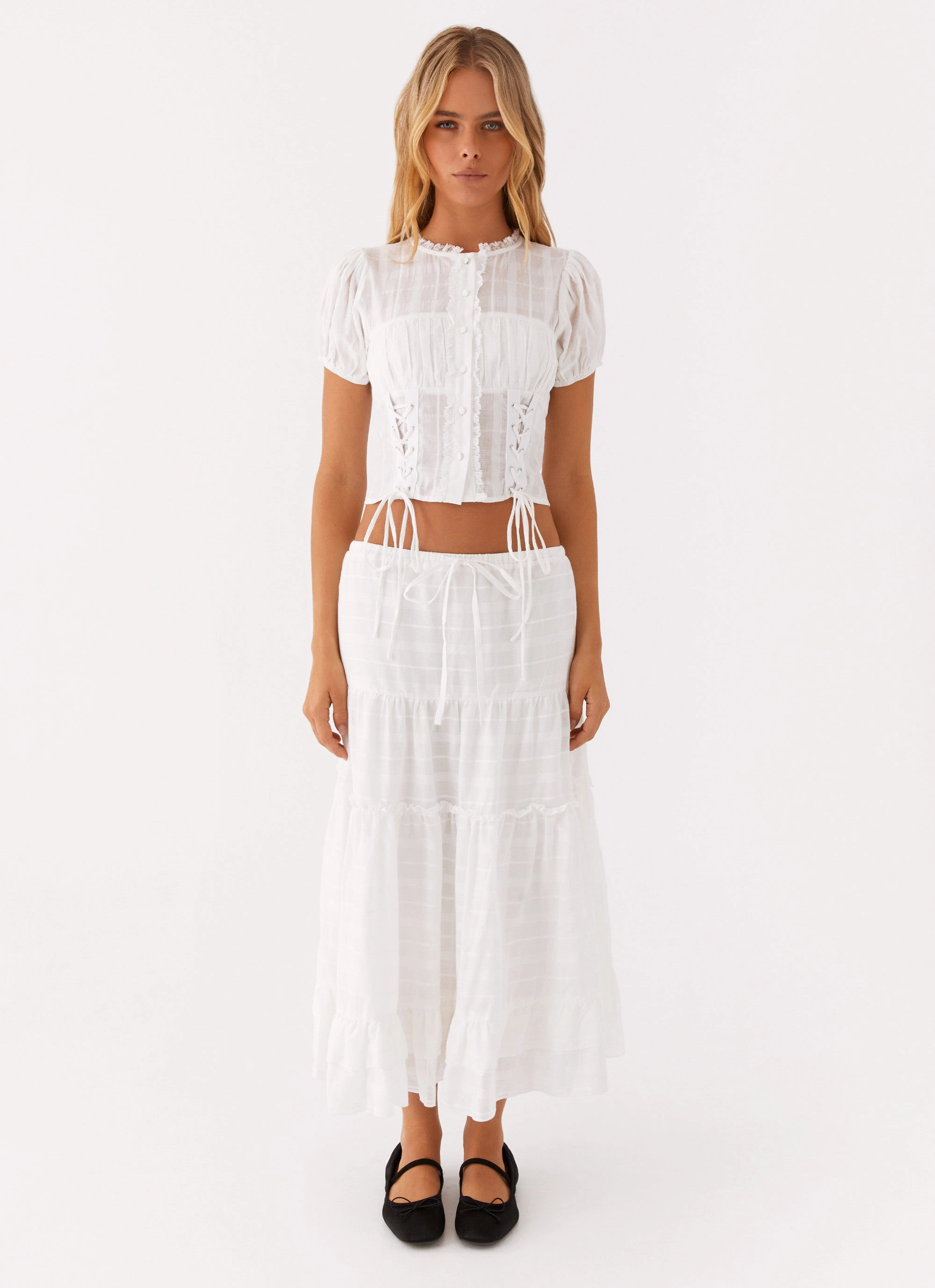 Beatrix Top - White Light Fall