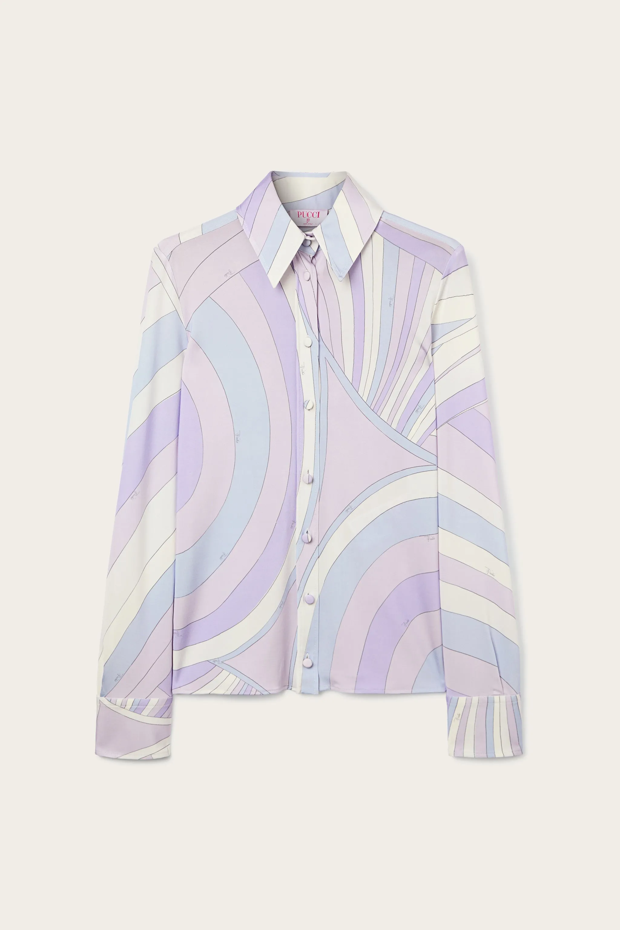 Iride Print Satin Jersey Shirt Stylish Design