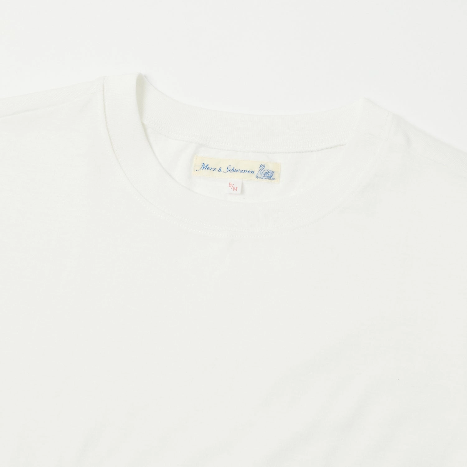 Merz b. Schwanen 1940s Relaxed Lighweight T-Shirt - White Edgy Wrinkle Resistant Finish