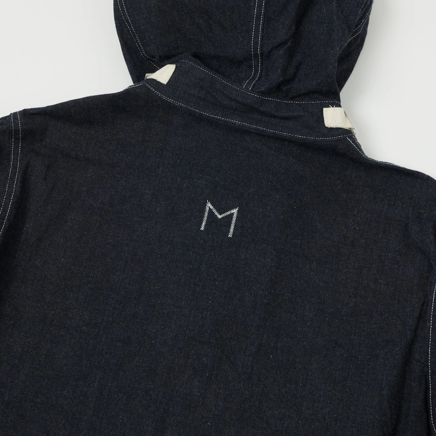 Ergonomic Fit Buzz Rickson's U.S. Navy Denim Hooded Pullover Jacket - Indigo