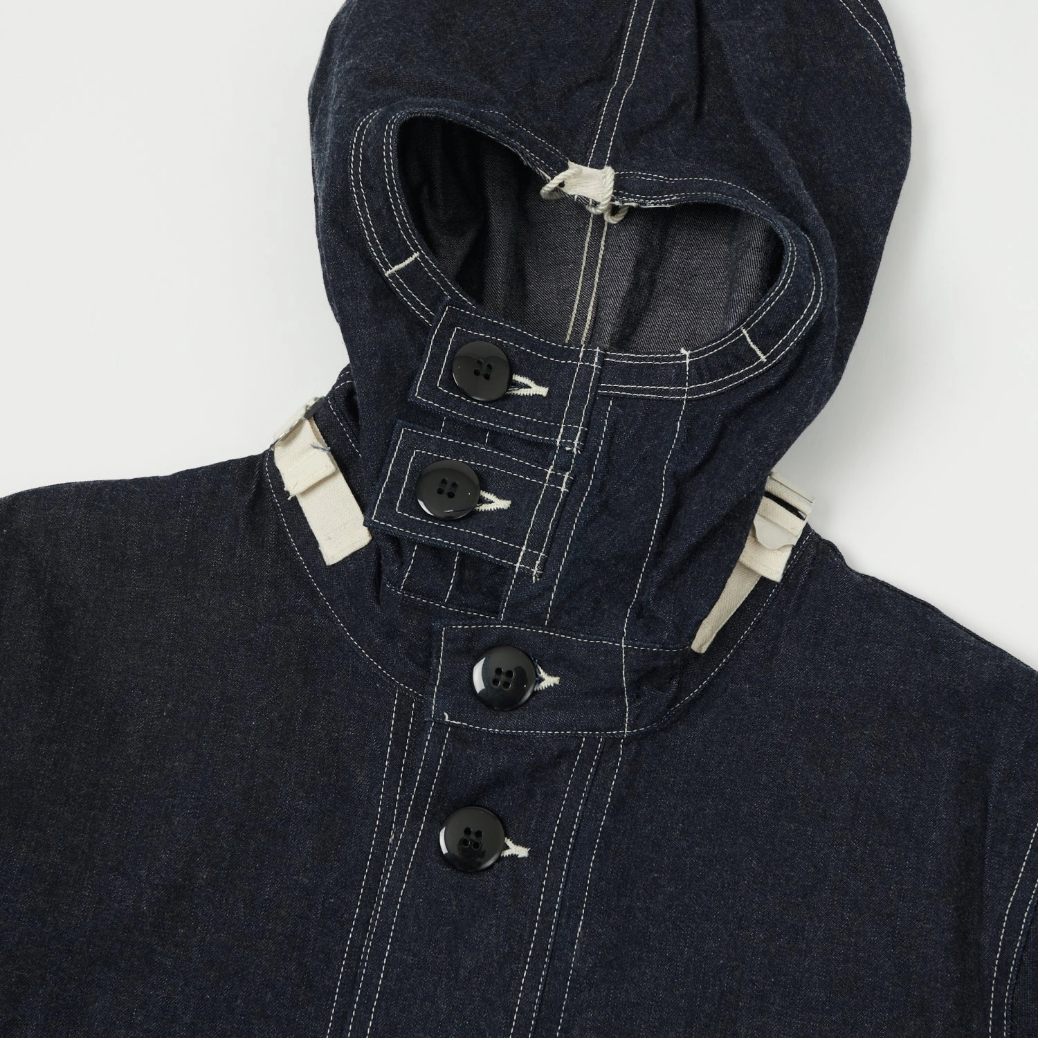 Buzz Rickson's U.S. Navy Denim Hooded Pullover Jacket - Indigo Non Restrictive Cut Insulated Wear