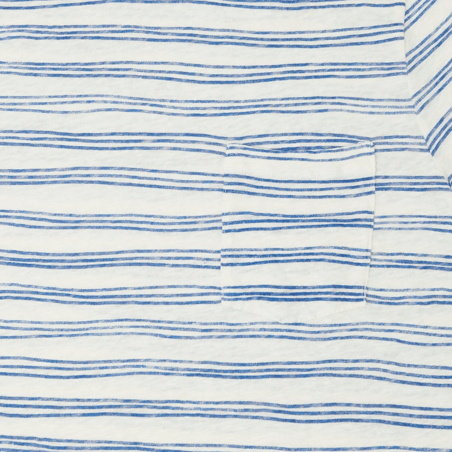 Hartford Linen Painted Stripe T-Shirt - White/Blue Soft Texture