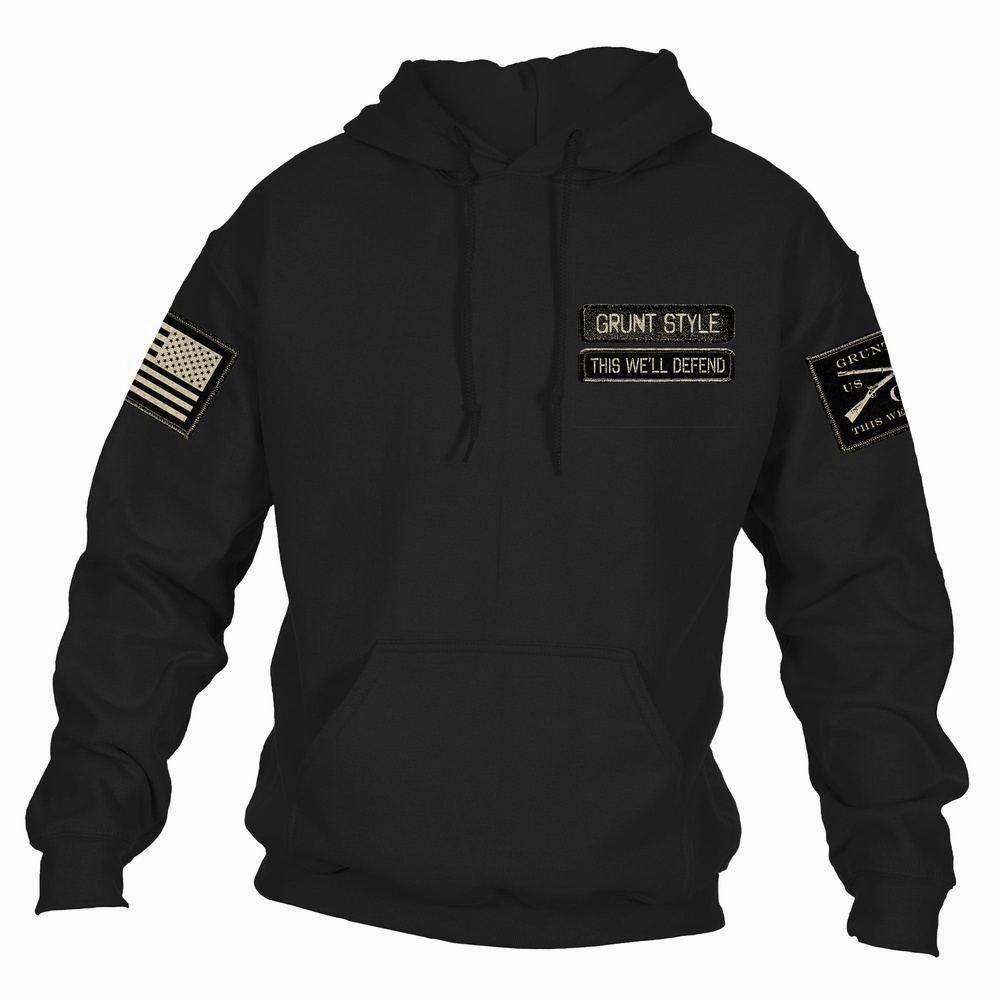 Water-Repellent Finish Name Tape Hoodie - Black