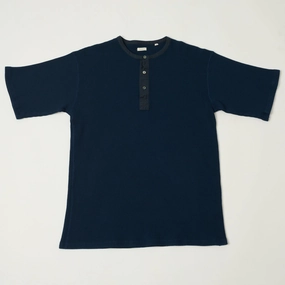 Nanamica Henley Neck Thermal T-Shirt - Navy Quick Comfort Design Sleek And Stylish