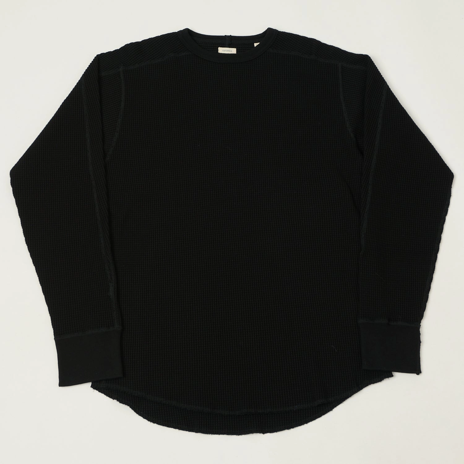 Nanamica Waffle Knit Long Sleeve Thermal - Black Cozy and Comfortable Non Shrink Material