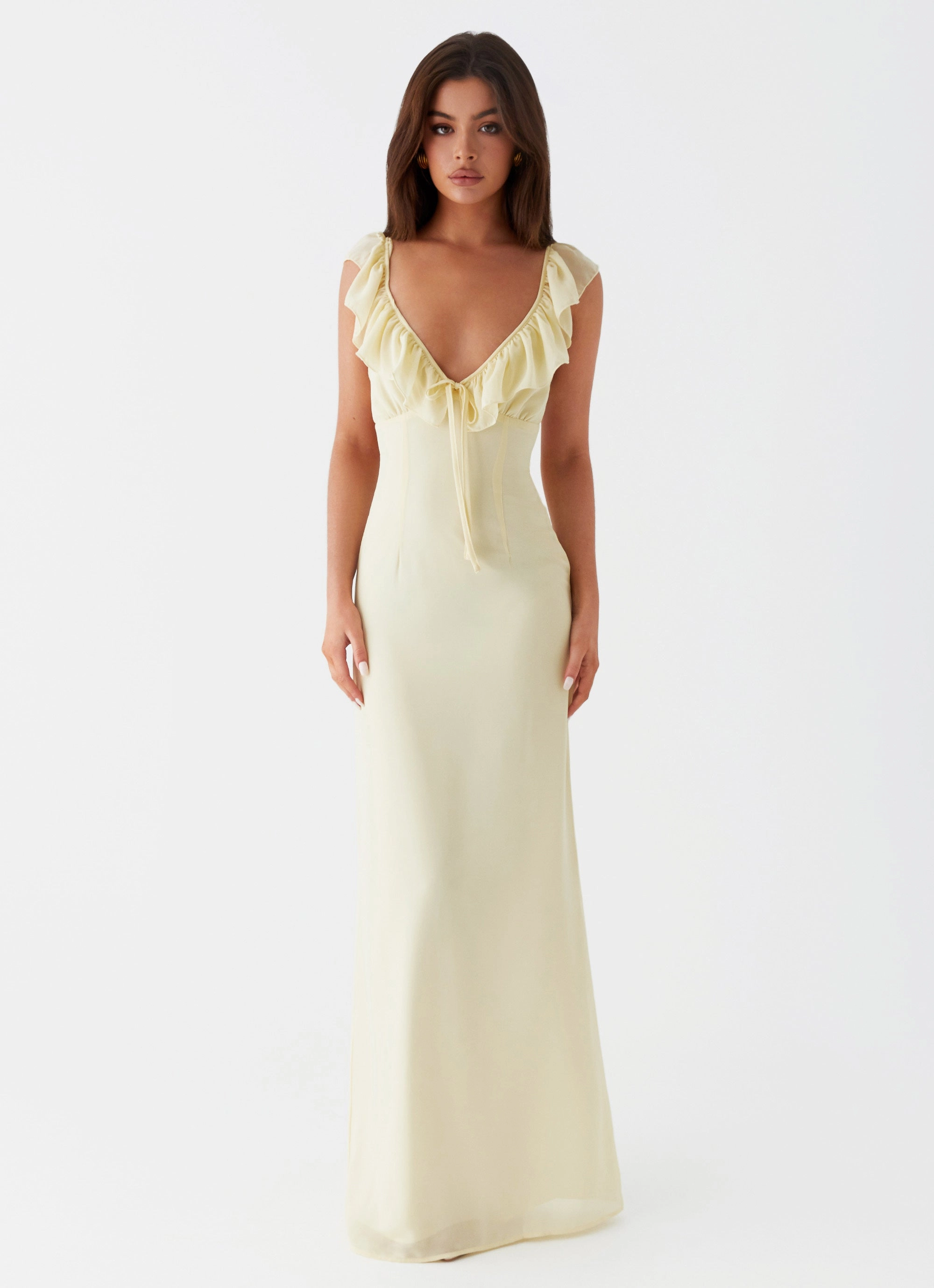 Silvie Maxi Dress - Yellow Lightweight-Structure Classic Layer