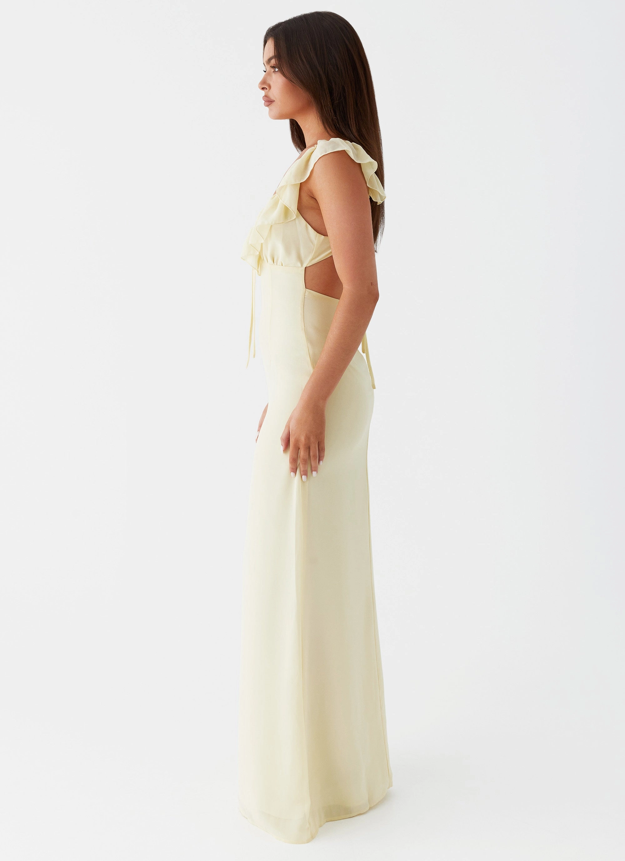 Lace-Edge Silvie Maxi Dress - Yellow