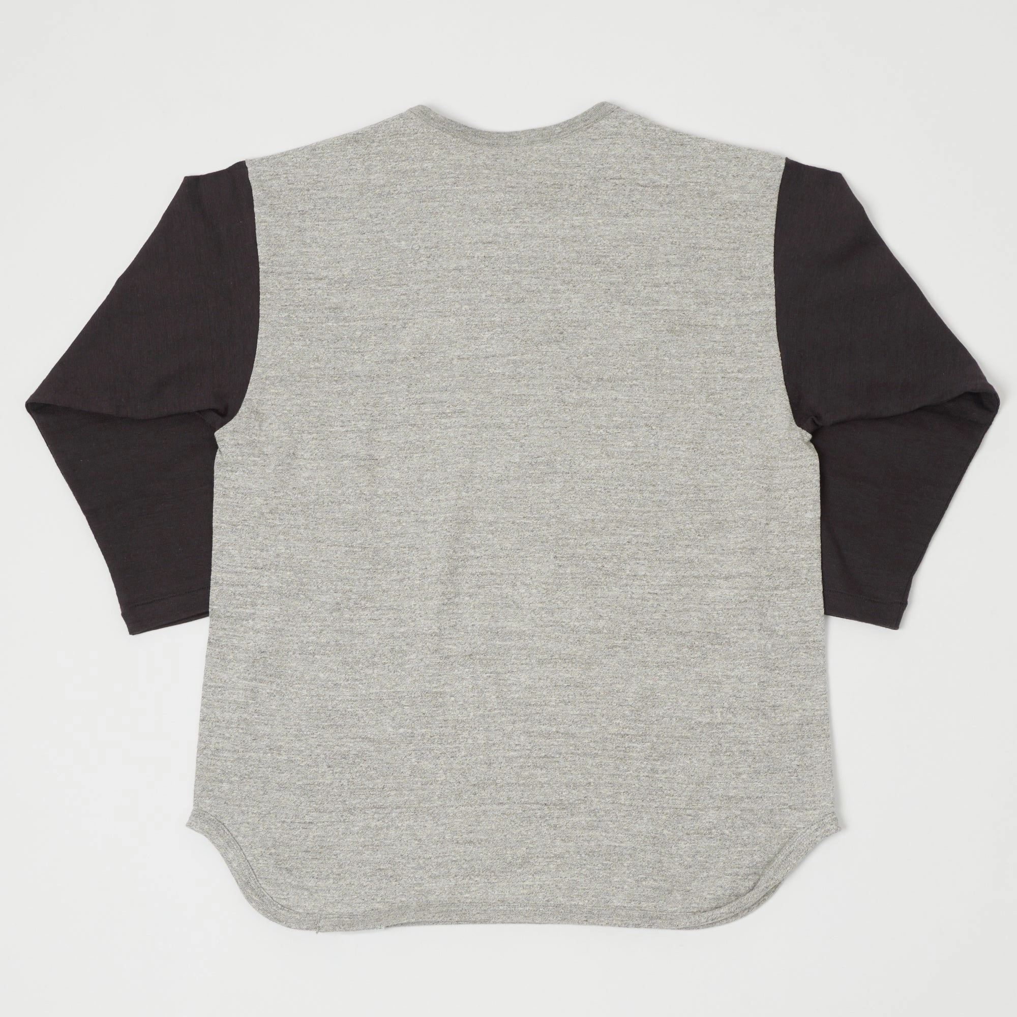 Water Based Ink DoubleLayeredCollar Warehouse & Co 4058 Baseball Henley - Heather Grey/Ash