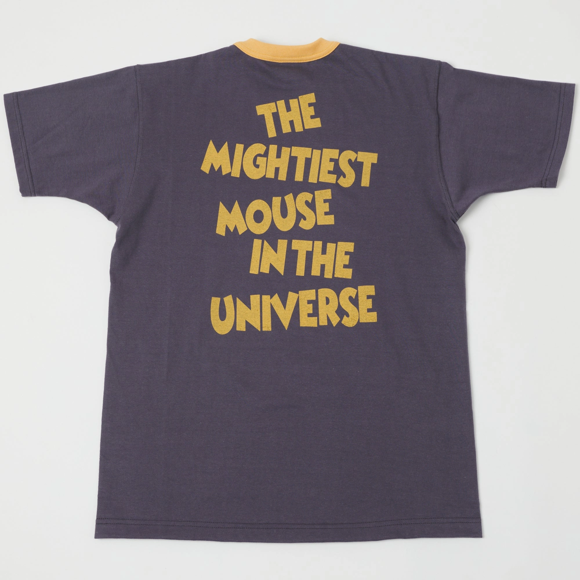 Sleek Fit Low Environmental Impact TOYS McCOY 'Mightiest M' Mighty Mouse T-Shirt - Navy/Grey