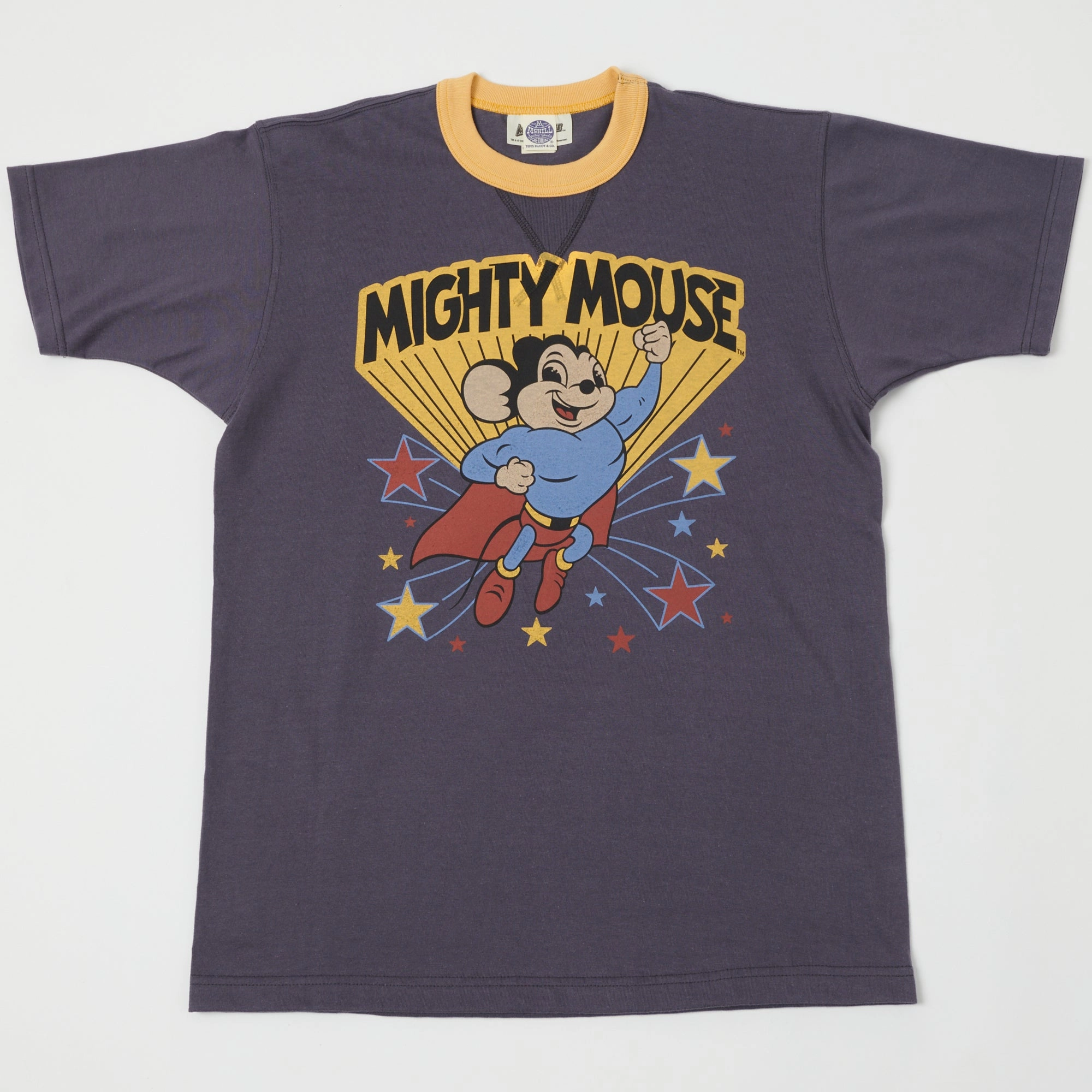 Snag Resistant Surface TOYS McCOY 'Mightiest M' Mighty Mouse T-Shirt - Navy/Grey