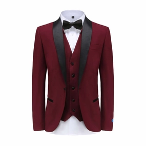 Flawless Design Men's 3-Piece Shawl Lapel Slim Fit Tuxedo Set