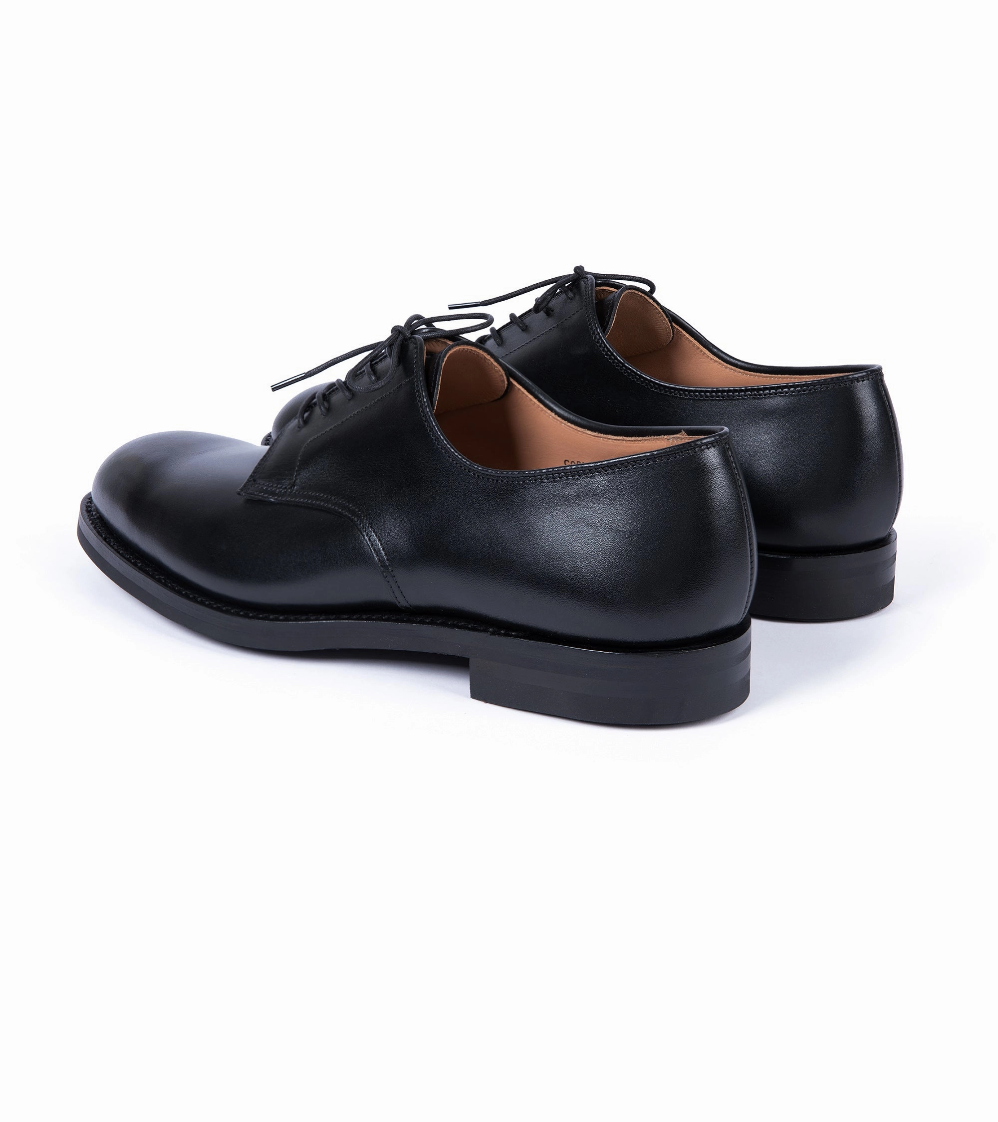 Crockett & Jones for Trunk Cornell II Derby Shoe: Black Leather Guest Perfect