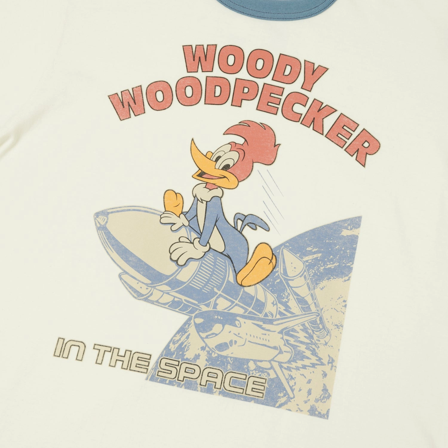 Active Outfit Style Fit Design TOYS McCOY Woody Woodpecker 'In Space' Ringer Tee - White