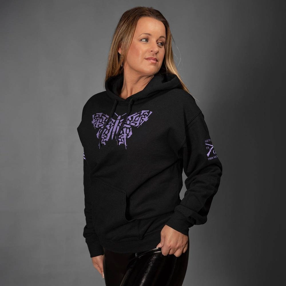 Urban Active Women's 2A Butterfly Hoodie - Black