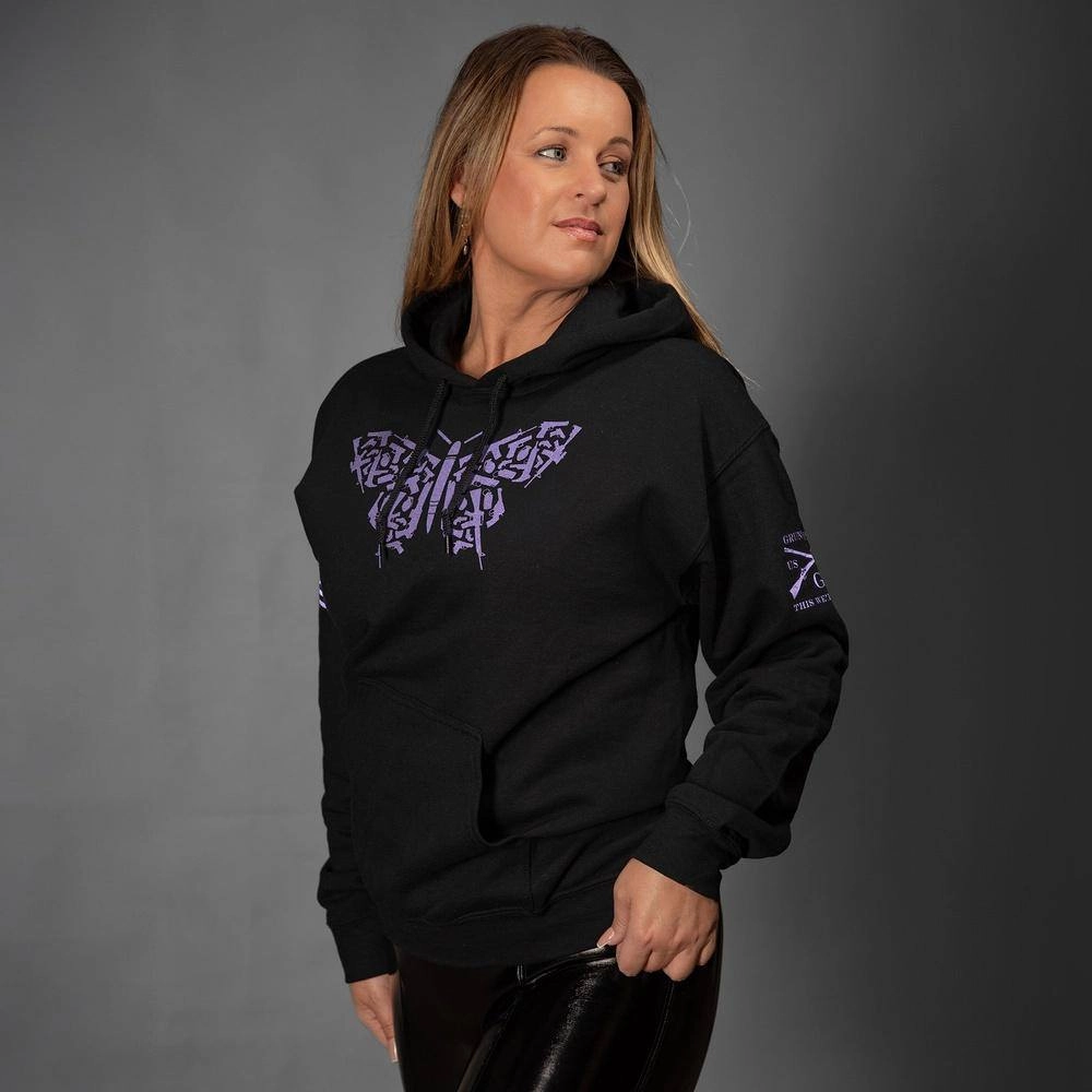 Metallic colors product sustainability impact Women's 2A Butterfly Hoodie - Black