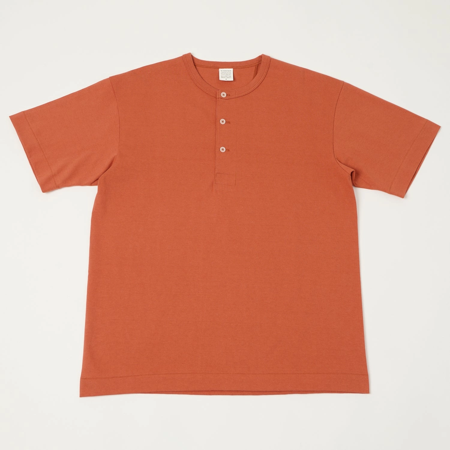 Sporty Stretch Fit AntiStaticLining A Vontade Henley T-Shirt - Sunburn Red